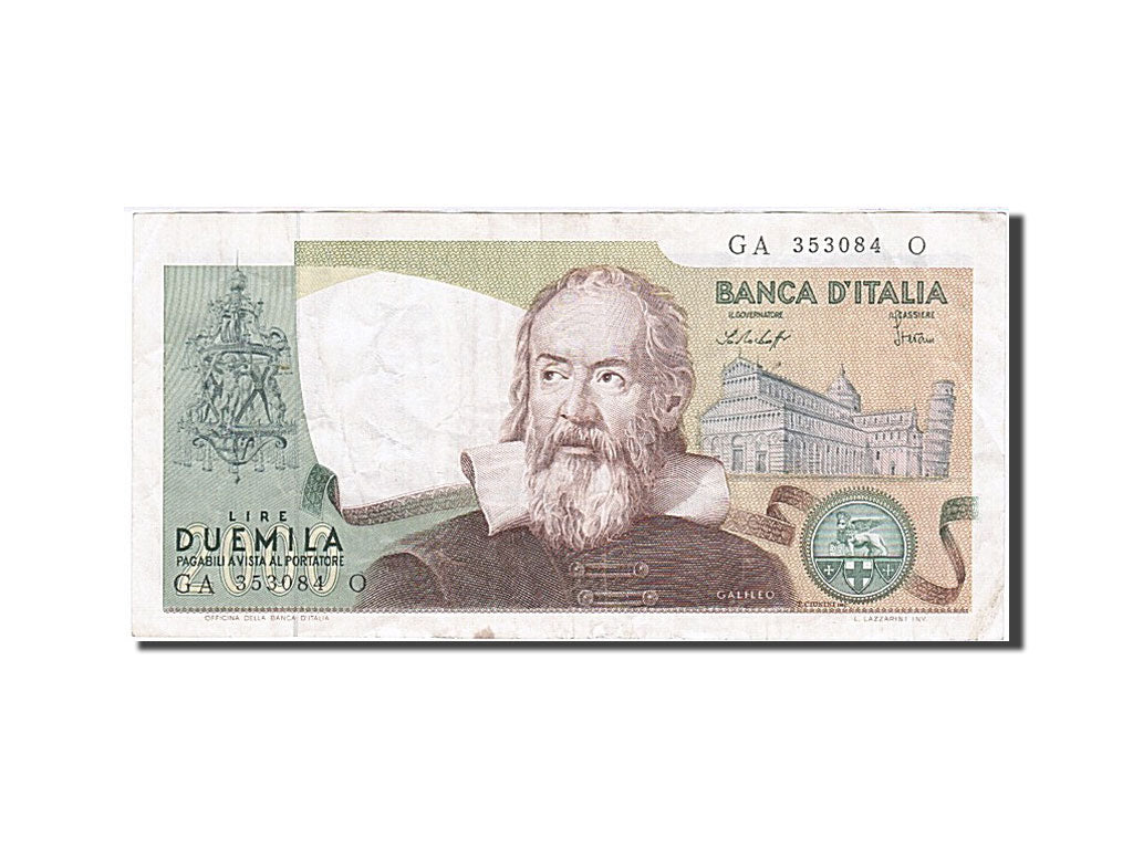 Banconote, Italia, 2000 Lire, 1973, BB