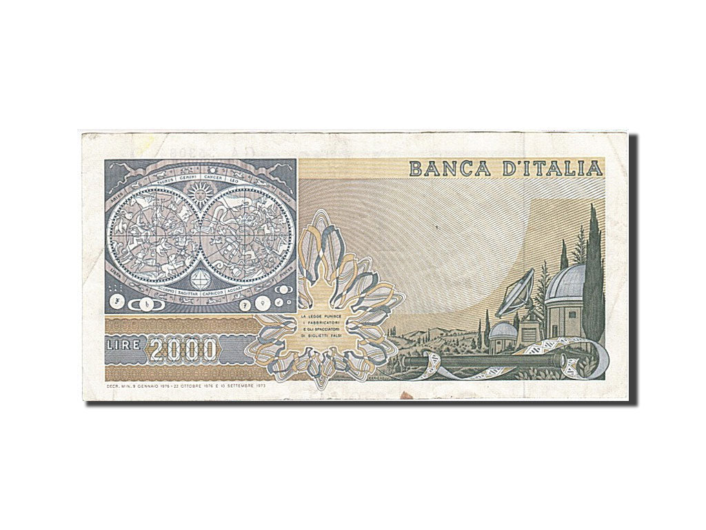 Banconote, Italia, 2000 Lire, 1973, BB