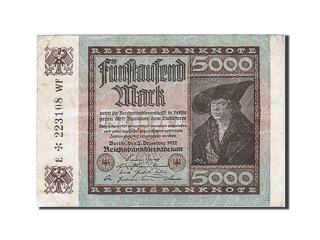 Biljet, Duitsland, 5000 Mark, 1922, 1922-12-02, SUP