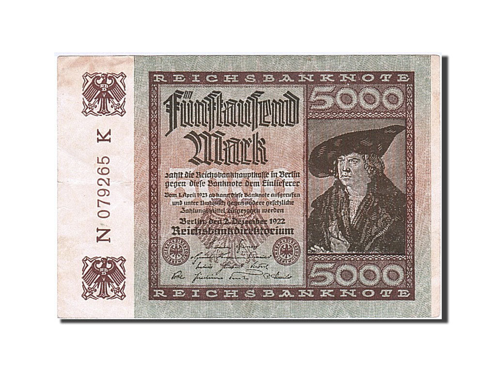 Banknote, Germany, 5000 Mark, 1922, 1922-12-02, AU(55-58)