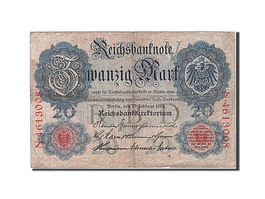 Geldschein, Deutschland, 20 Mark, 1914, 1914-02-19, SGE