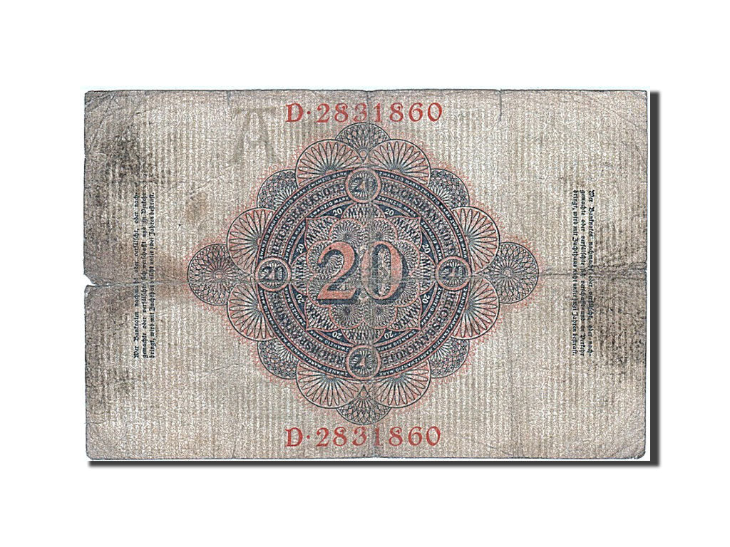 Banconote, Germania, 20 Mark, 1908, 1908-02-07, B