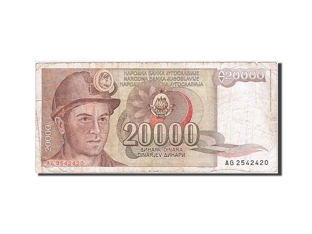 Banconote, Iugoslavia, 20,000 Dinara, 1987, 1987-05-01, MB