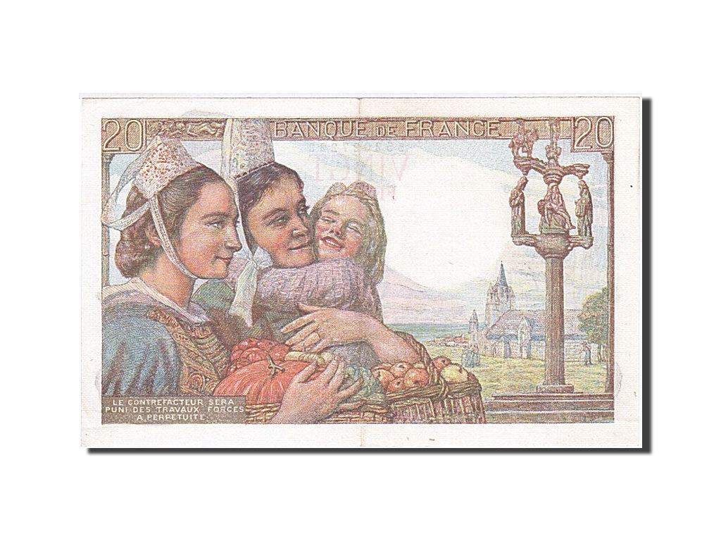 Billet, France, 20 Francs, 1949, 1949-05-19, SUP+, Fayette:13.15, KM:100c