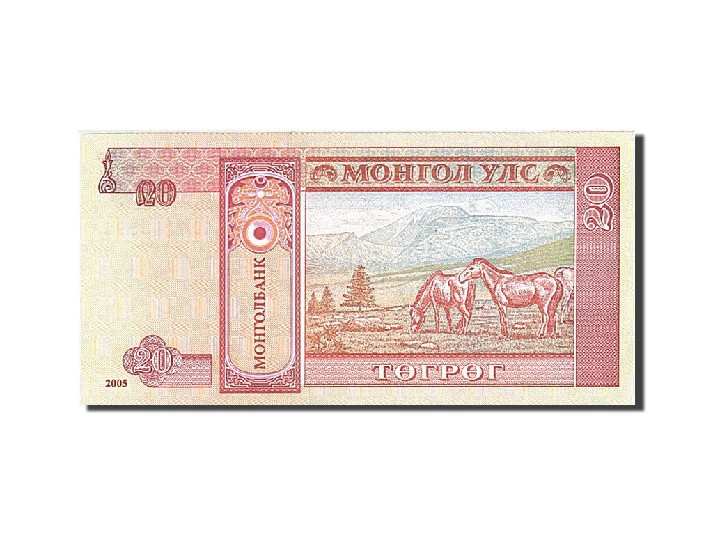 Geldschein, Mongolei, 20 Tugrik, 2005, Undated, KM:63c, UNZ