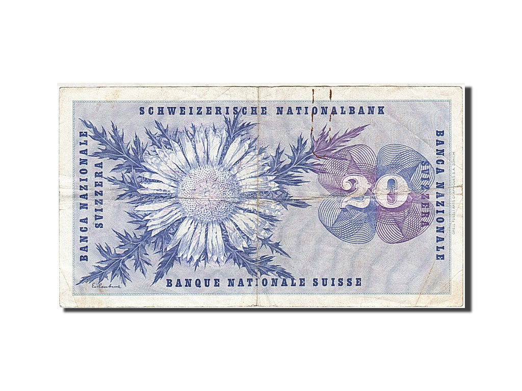 Banknote, Switzerland, 20 Franken, 1974, 1974-02-07, KM:46n, VF(20-25)