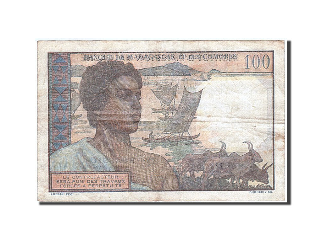 Geldschein, Comoros, 100 Francs, 1960, Undated, KM:3b, S+