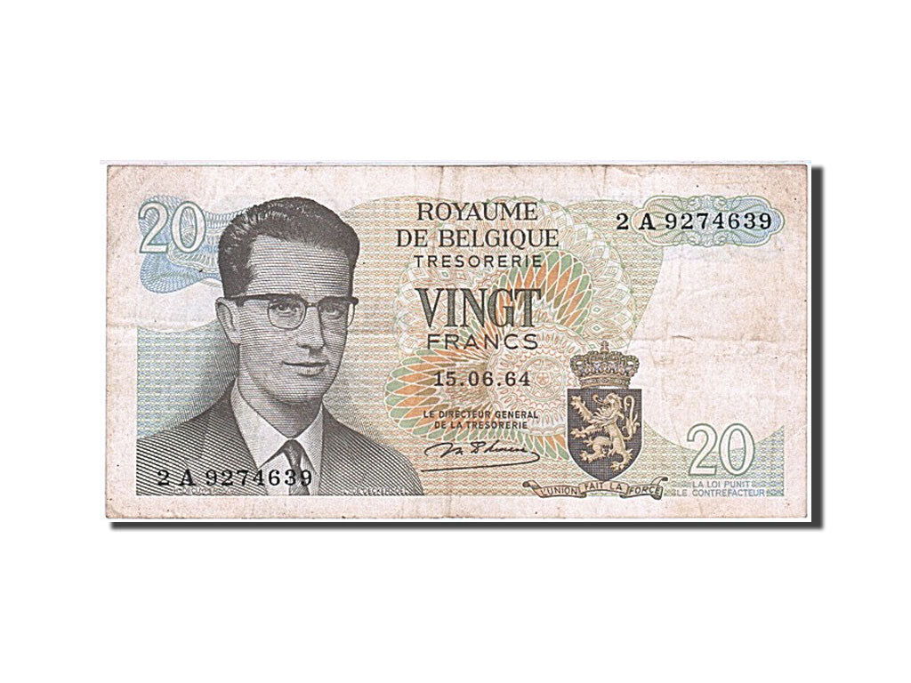 Biljet, België, 20 Francs, 1964, 1964-06-15, KM:138, TTB+