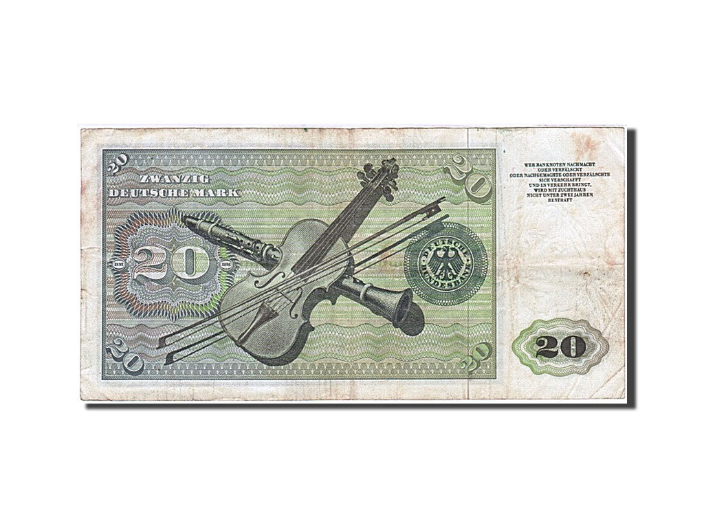 Banknot, Niemcy - RFN, 20 Deutsche Mark, 1960, 1960-01-02, KM:20a, VF(20-25)