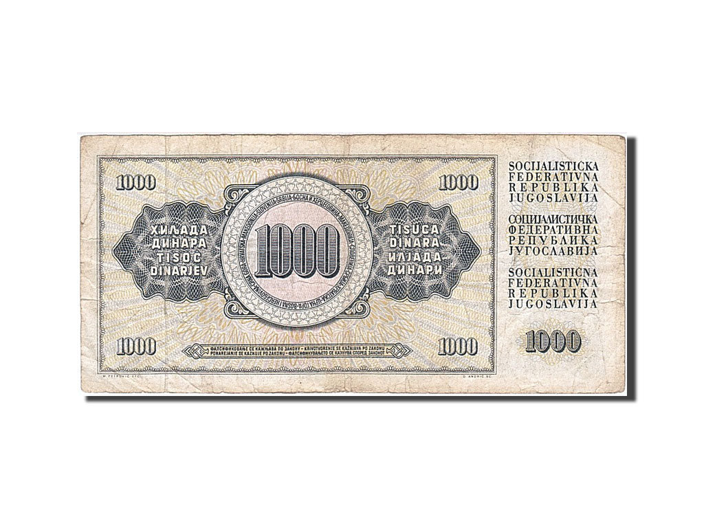 Banconote, Iugoslavia, 1000 Dinara, 1978, KM:92a, 1978-08-12, BB