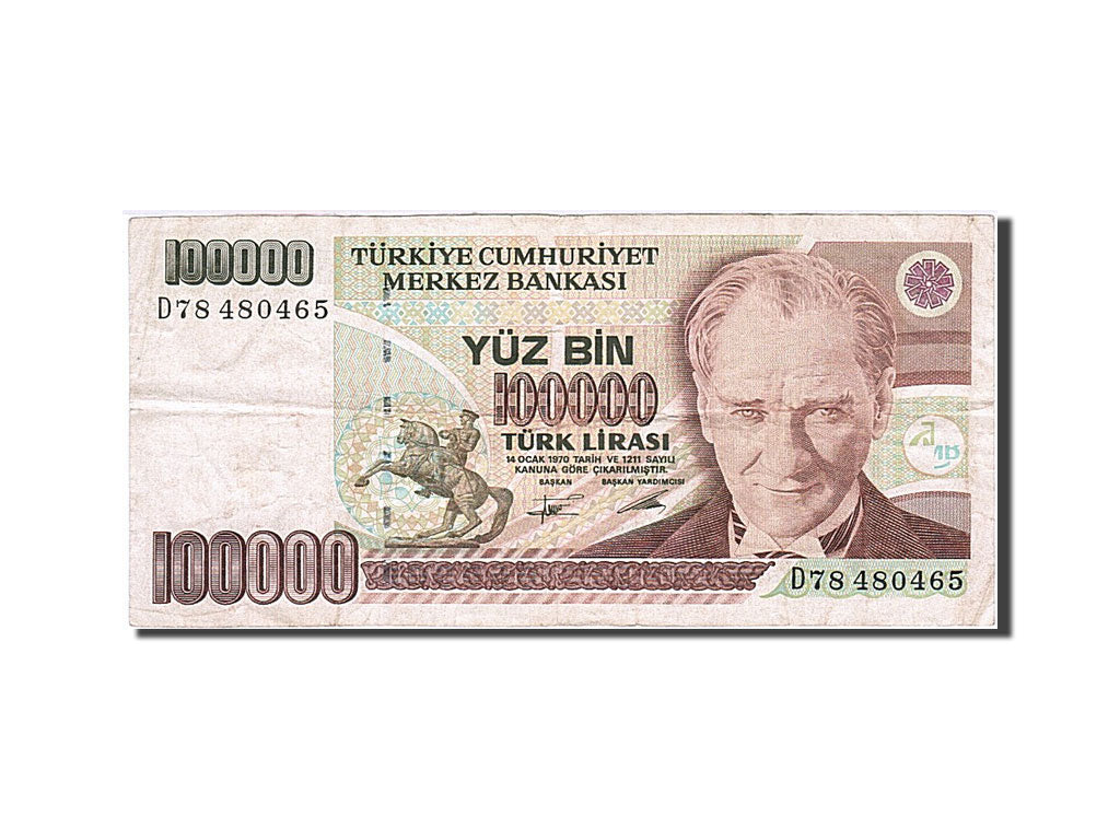Banknot, Turcja, 100,000 Lira, 1991, 1991, KM:205, EF(40-45)