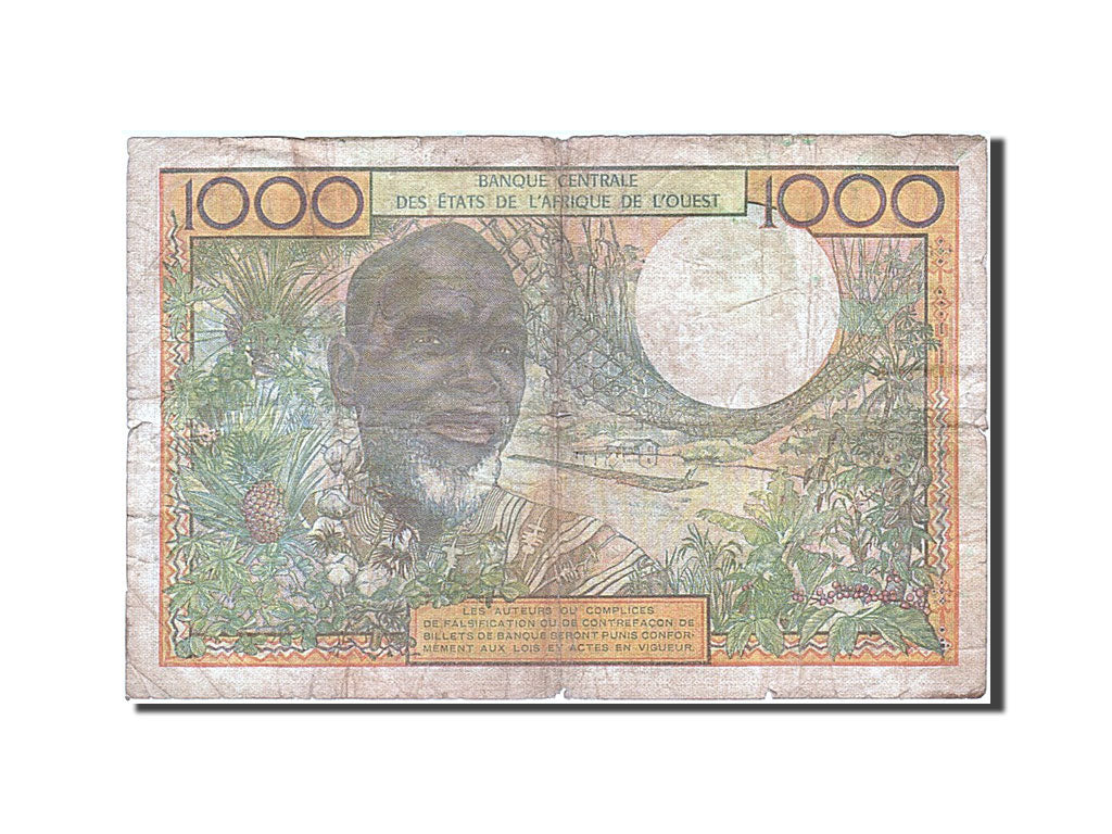 Banconote, Stati dell'Africa occidentale, 1000 Francs, 1961-1965, KM:203Bm