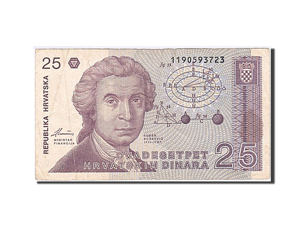 Banknote, Croatia, 25 Dinara, 1991, 1991-10-08, KM:19a, EF(40-45)