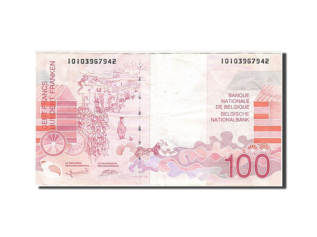 Billete, 100 Francs, 1995-2001, Bélgica, KM:147, Undated, MBC