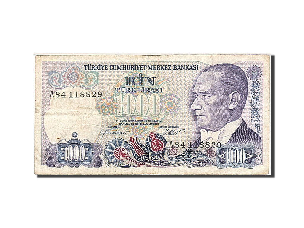 Banknote, Turkey, 1000 Lira, 1986, 1986, KM:196, VF(20-25)