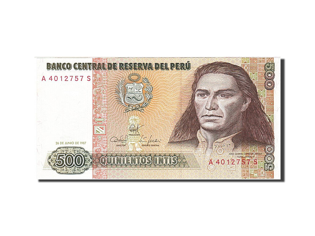 Geldschein, Peru, 500 Intis, 1987, 1987-06-26, KM:134b, UNZ-