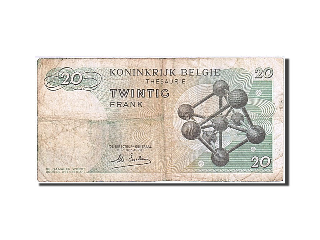 Banknote, Belgium, 20 Francs, 1964, 1964-06-15, KM:138, VF(20-25)