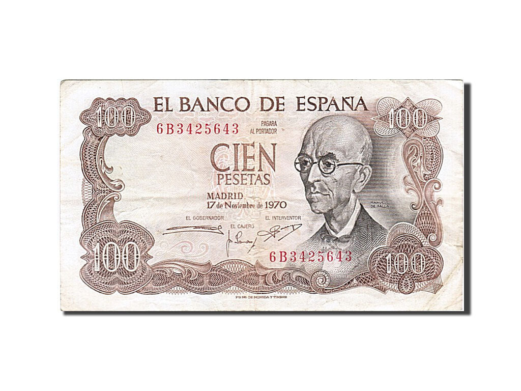 Banknote, Spain, 100 Pesetas, 1970, 1970-11-17, KM:152a, VF(20-25)