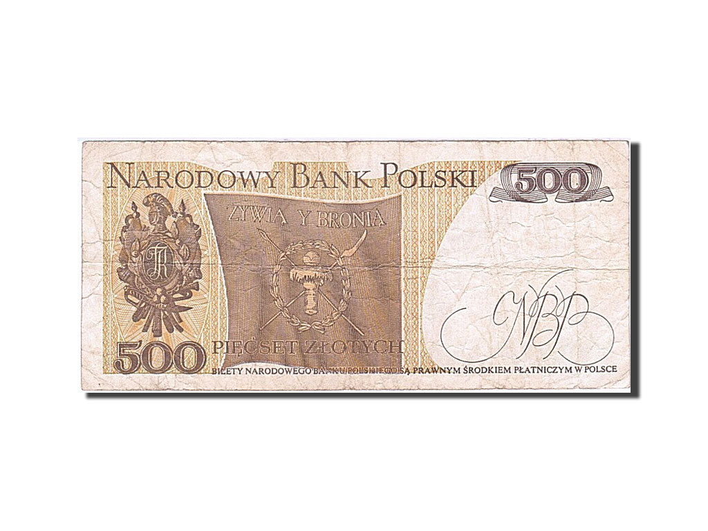 Biljet, Polen, 500 Zlotych, 1974-1982, 1982-06-01, KM:145d, B+