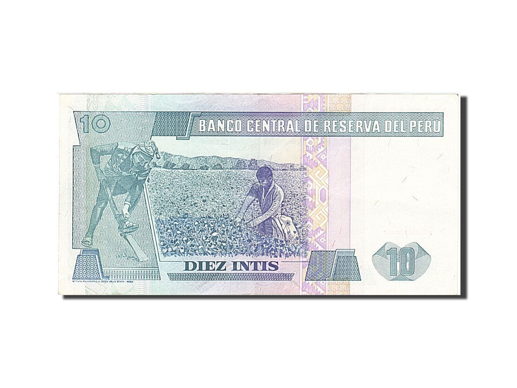 Geldschein, Peru, 10 Intis, 1985-1991, 1987-06-26, KM:129, VZ+