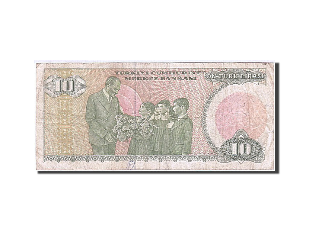 Banknot, Turcja, 10 Lira, 1984-1997, 1979, KM:192, VF(20-25)