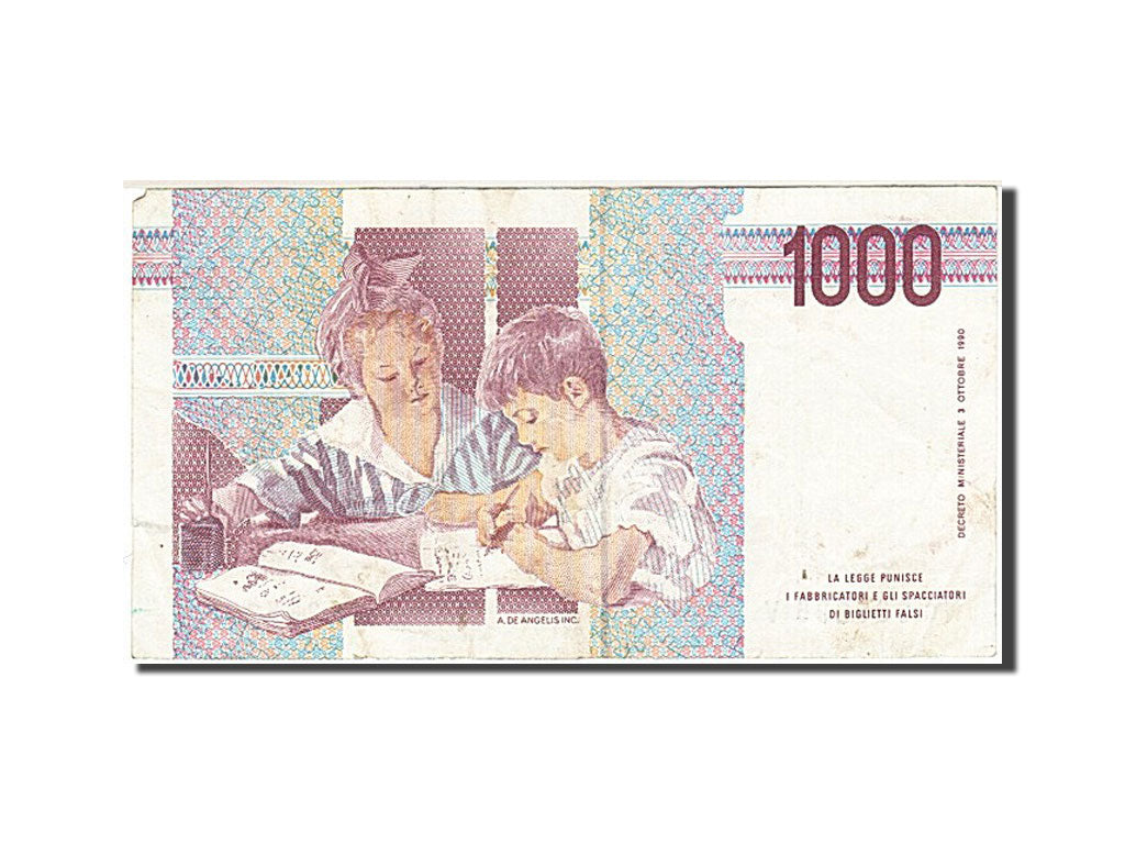 Billete, 1000 Lire, 1990-1994, Italia, KM:114a, 1990, MBC