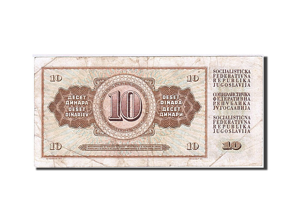 Banconote, Iugoslavia, 10 Dinara, 1968-1970, KM:82b, 1968-05-01, BB