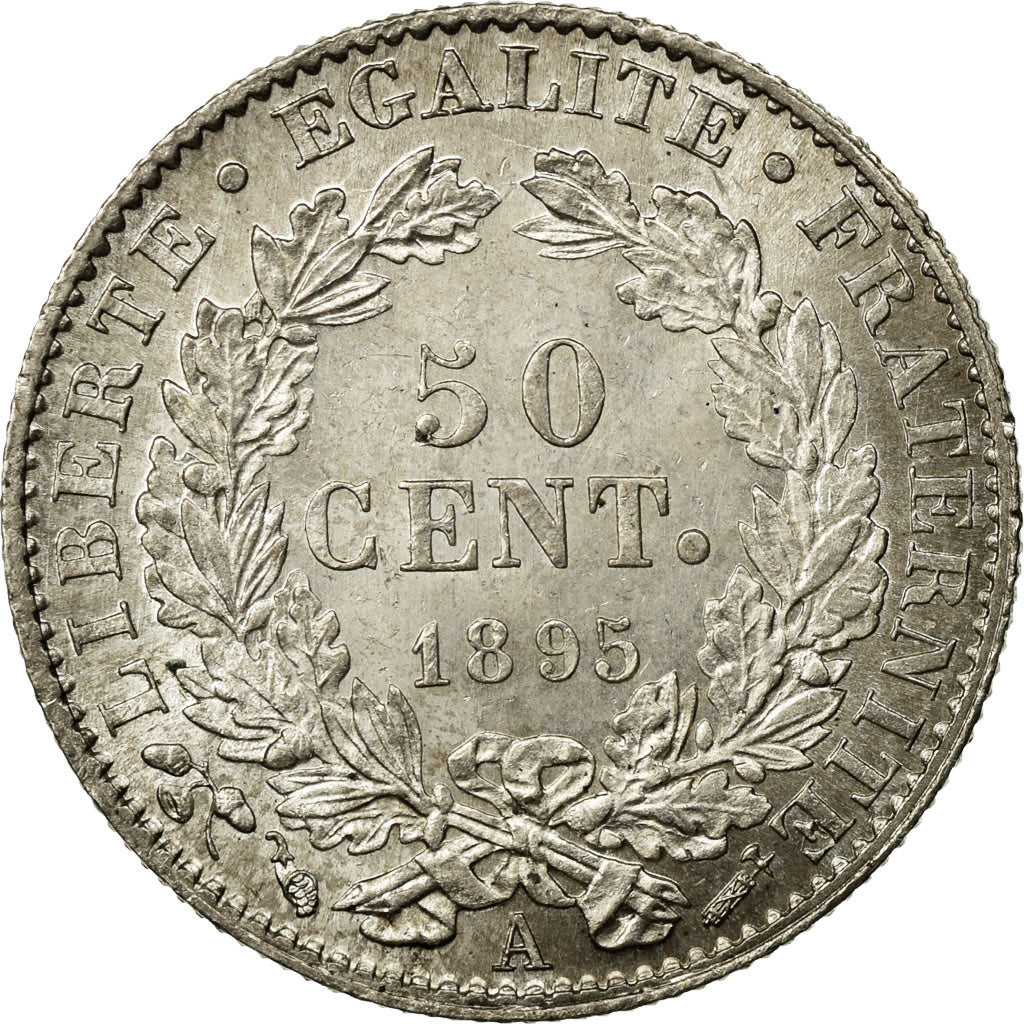 Francia, 50 Centimes, Cérès, 1895, Paris, Argento, SPL, Gadoury:419a