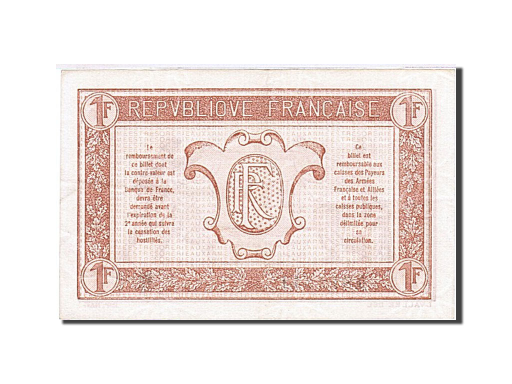 Banknote, France, 1 Franc, 1917, 1917, AU(55-58), Fayette:VF 3.13, KM:M2