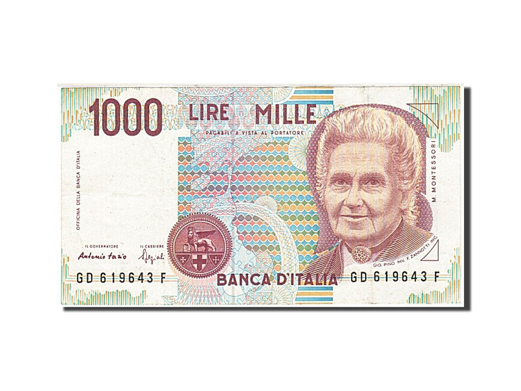 Geldschein, Italien, 1000 Lire, 1990-1994, 1990, KM:114b, VZ