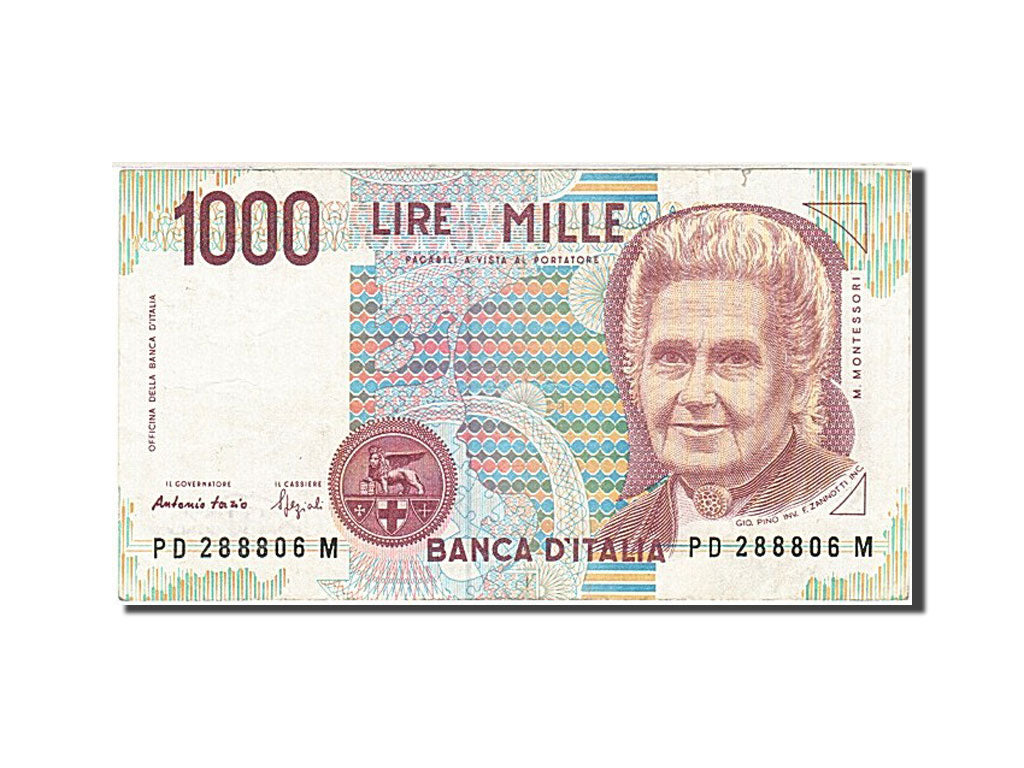 Geldschein, Italien, 1000 Lire, 1990-1994, 1990, KM:114b, SS+