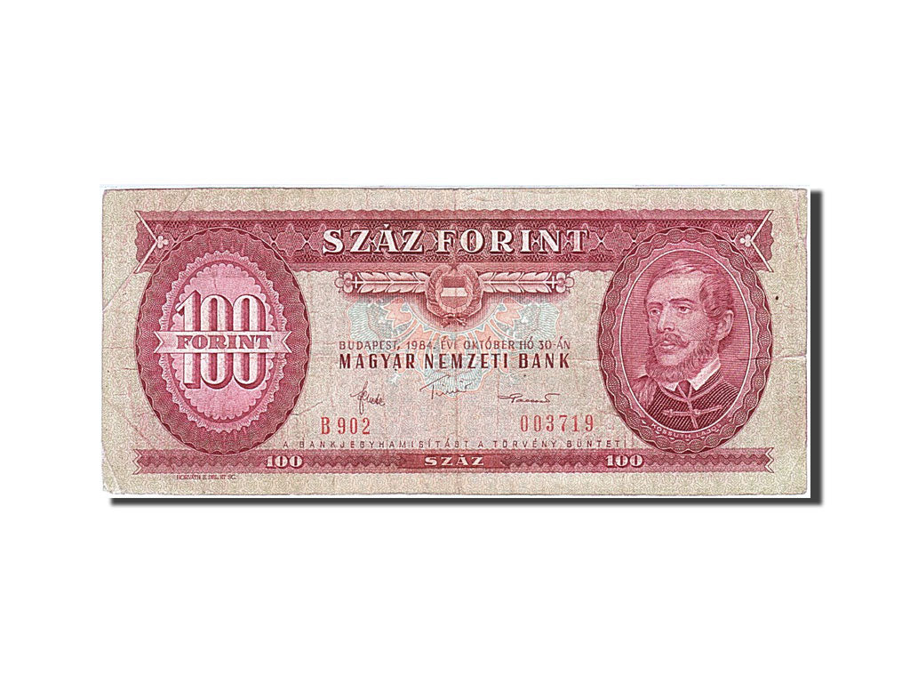 Banknote, Hungary, 100 Forint, 1957-1983, 1984-10-30, KM:171g, EF(40-45)