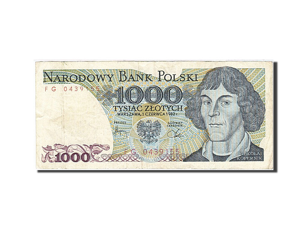 Billet, Pologne, 1000 Zlotych, 1974-1976, 1982-06-01, KM:146c, TTB