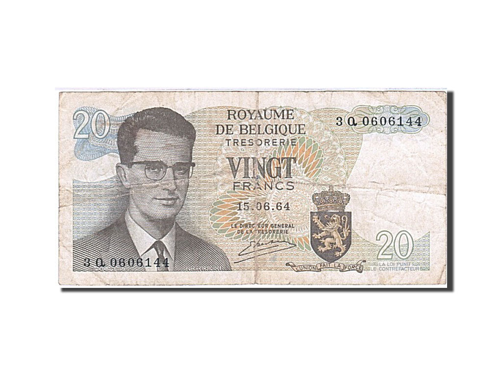 Banknote, Belgium, 20 Francs, 1964-1966, 1964-06-15, KM:138, EF(40-45)