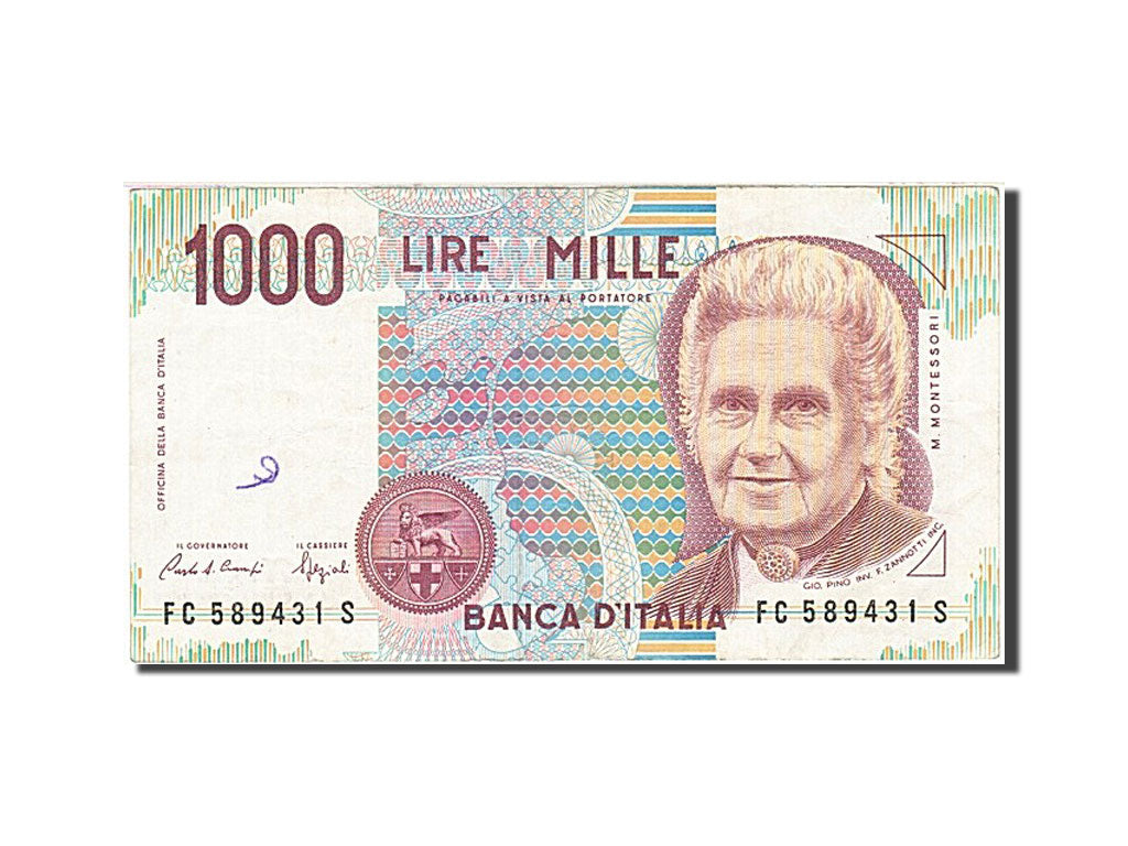 Billete, 1000 Lire, 1991-1994, Italia, KM:114a, 1994, MBC