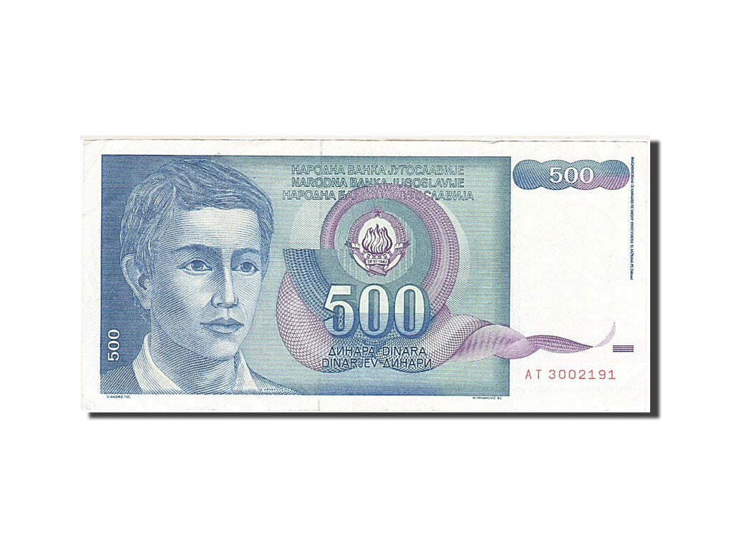 Banconote, Iugoslavia, 500 Dinara, 1990, KM:106, 1990-03-01, BB+