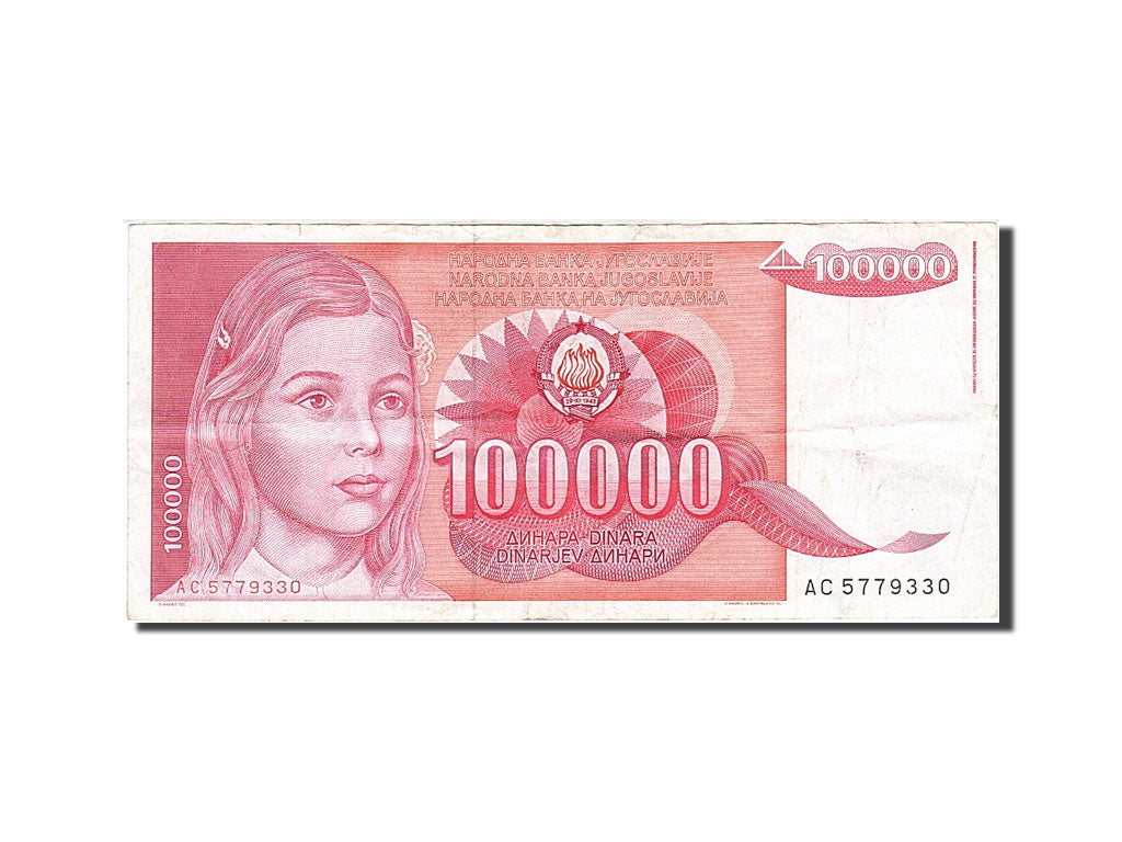 Billete, 100,000 Dinara, 1985-1989, Yugoslavia, KM:97, 1989-05-01, MBC
