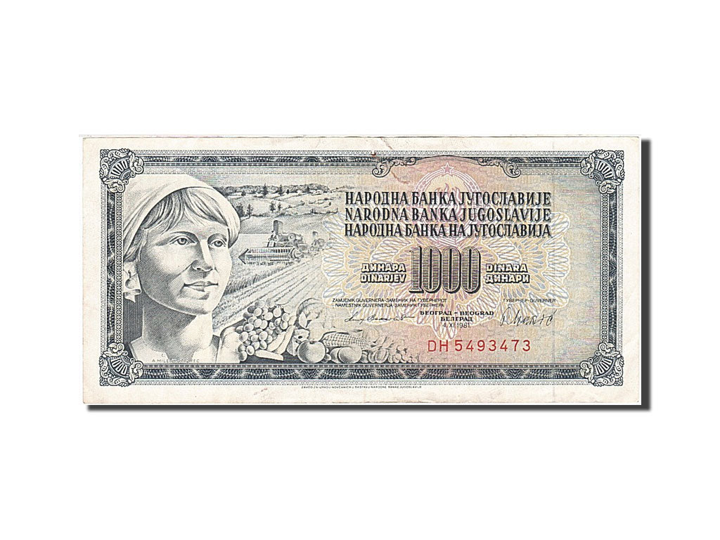 Banconote, Iugoslavia, 1000 Dinara, 1978, KM:92d, 1981-11-04, BB