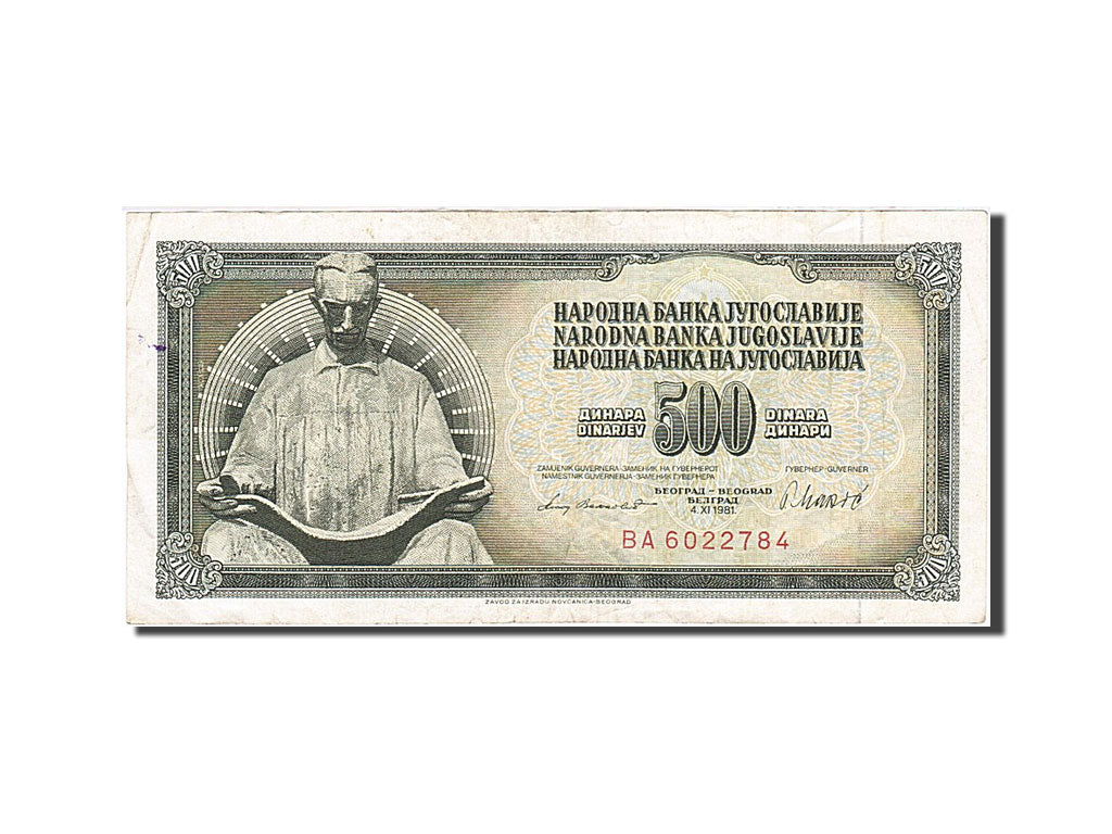 Billete, 500 Dinara, 1978, Yugoslavia, KM:91b, 1981-11-04, MBC+