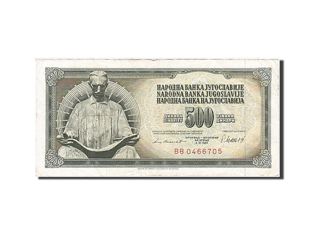 Banknote, Yugoslavia, 500 Dinara, 1978, 1981-11-04, KM:91b, EF(40-45)