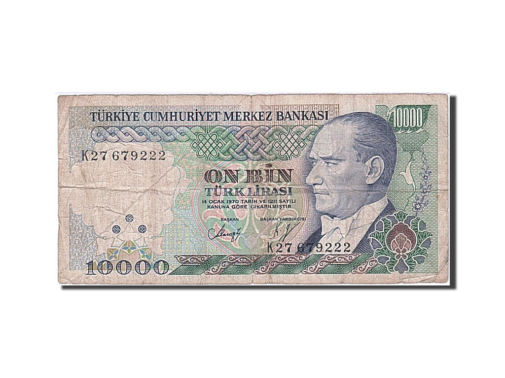 Banknote, Turkey, 10,000 Lira, 1984-1997, 1989, KM:200, VF(20-25)