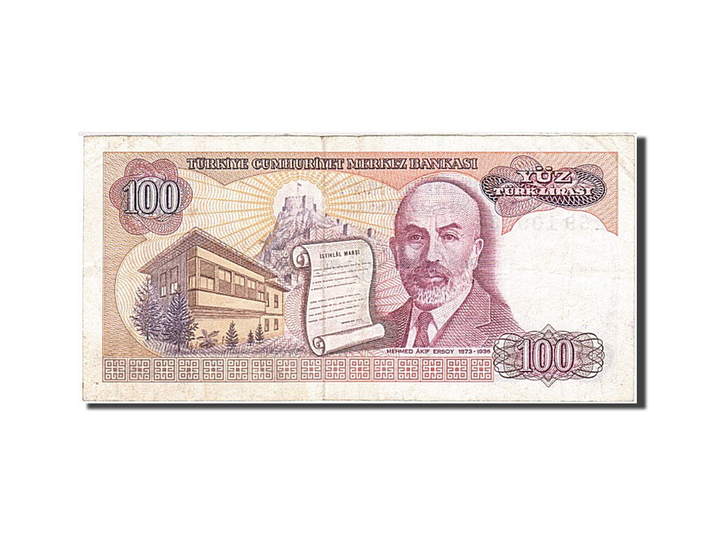 Banknot, Turcja, 100 Lira, 1984-1997, 1984, KM:194b, AU(55-58)