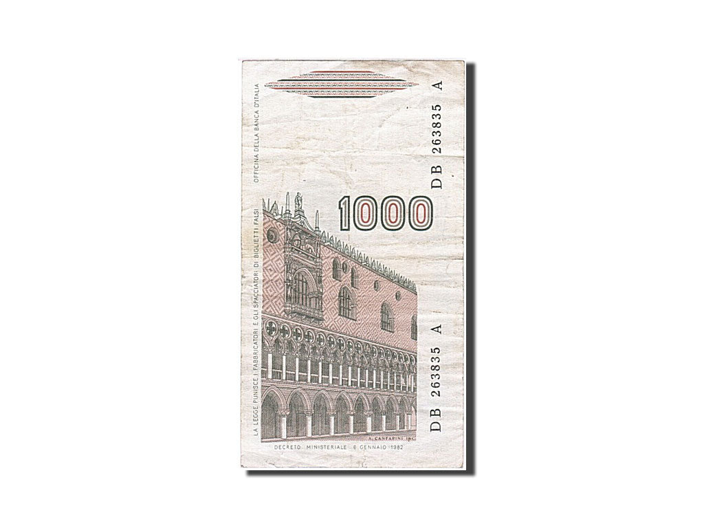 Billet, Italie, 1000 Lire, 1982-1983, 1982-01-06, KM:109a, TTB