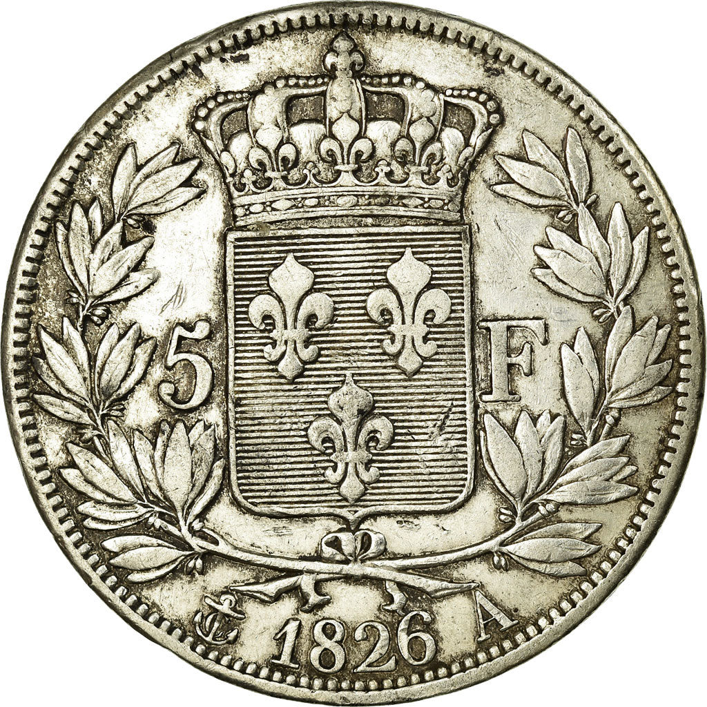 Coin, France, Charles X, 5 Francs, 1826, Paris, AU(50-53), Silver, Gadoury:643
