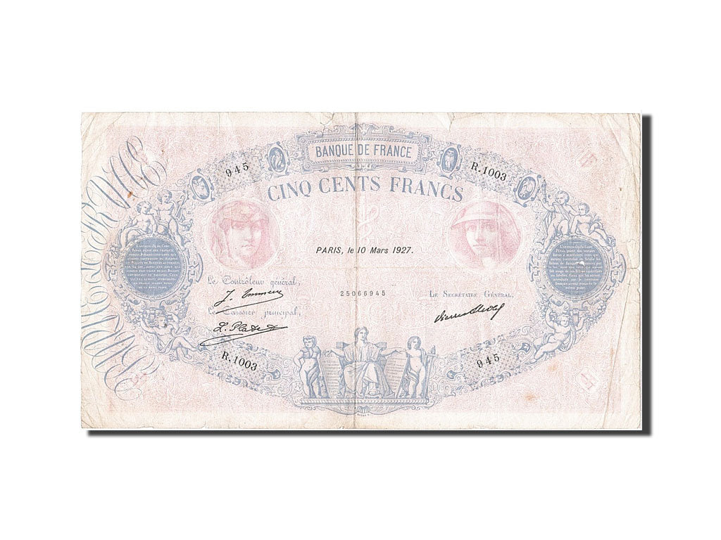 Banknote, France, 500 Francs, 1888, 1927-03-10, VF(20-25), KM:66k