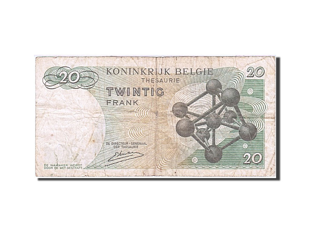 Biljet, België, 20 Francs, 1964-1966, 1964, KM:138, TB