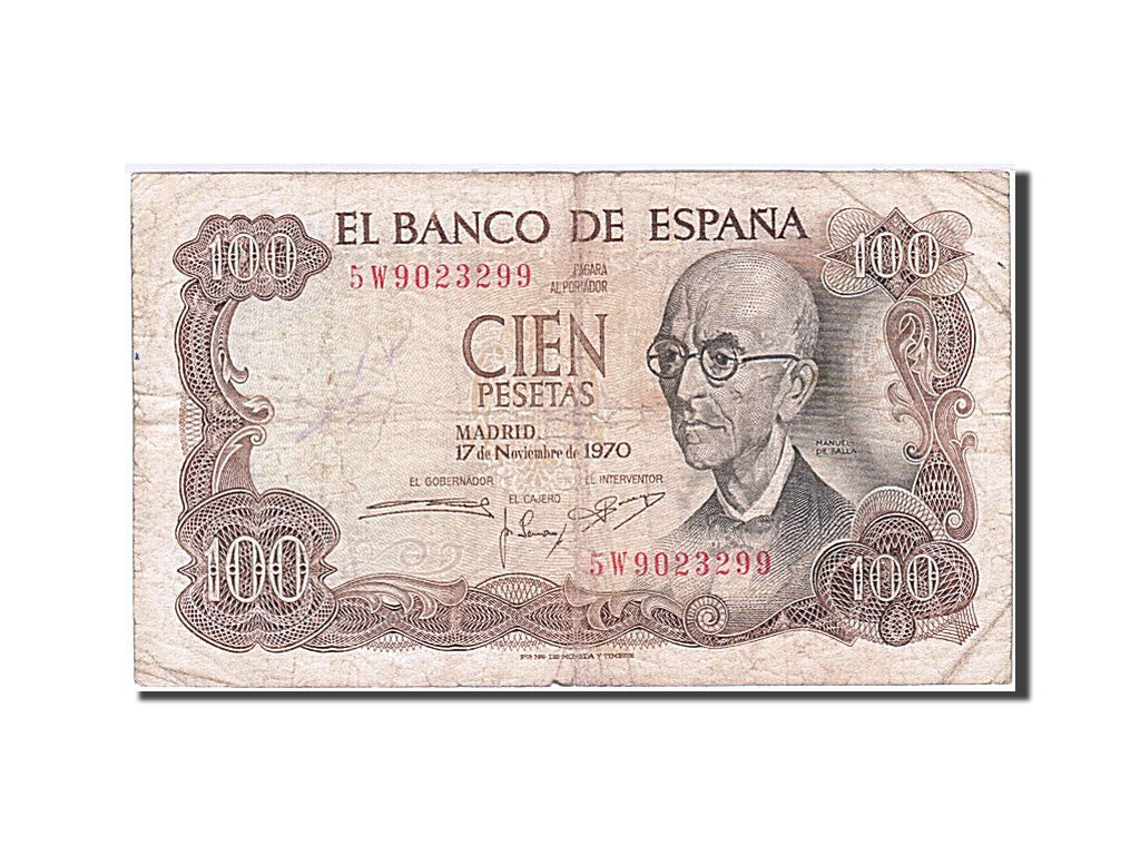 Banknot, Hiszpania, 100 Pesetas, 1970-1971, 1970-11-17, KM:152a, F(12-15)