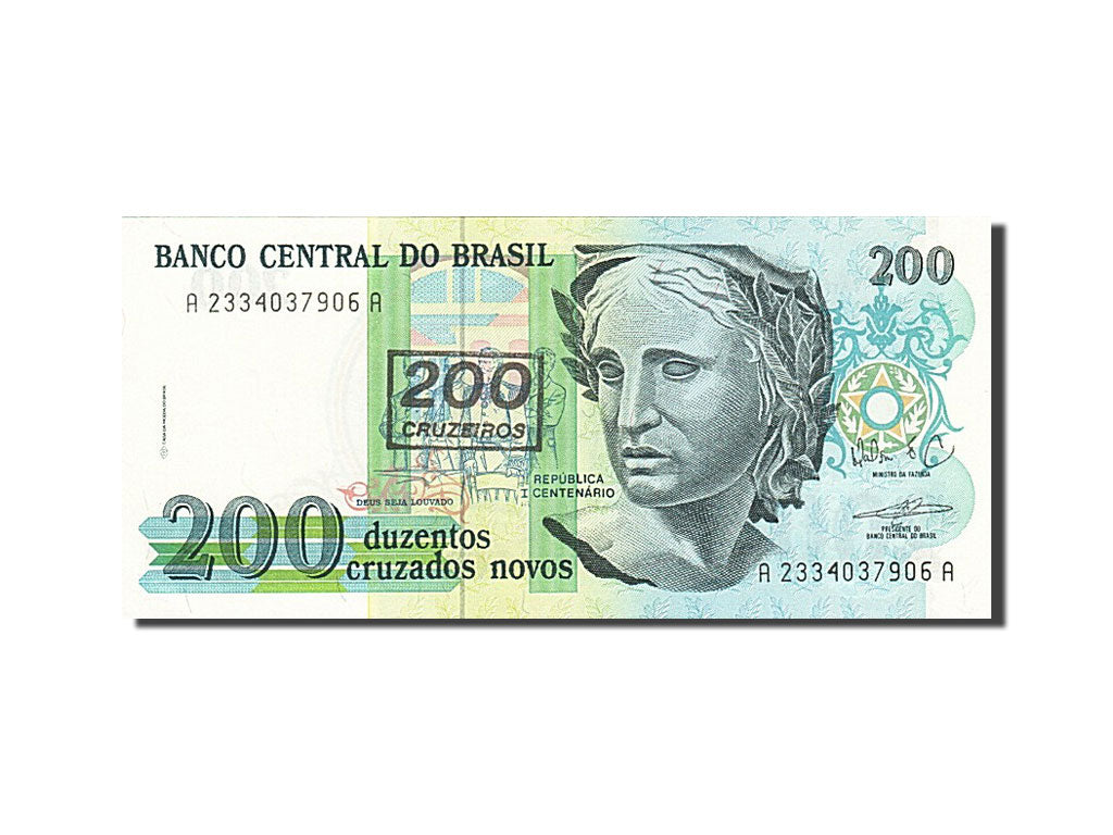 Banknote, Brazil, 200 Cruzeiros on 200 Cruzados Novos, 1990, Undated, KM:225b