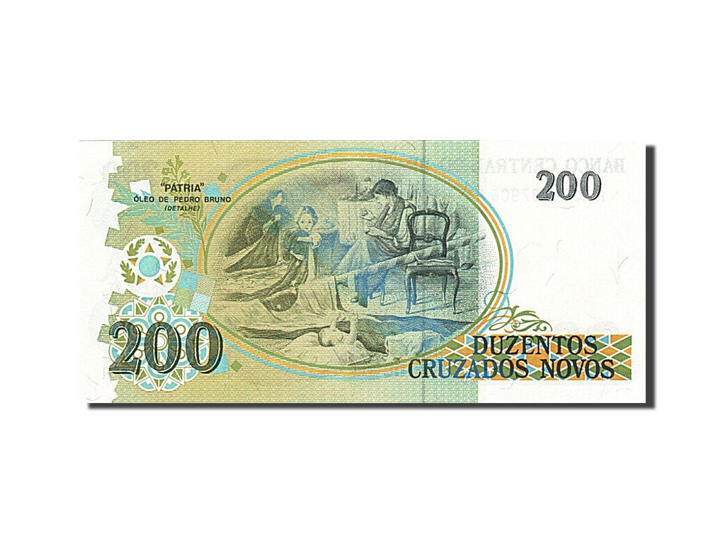 Banknote, Brazil, 200 Cruzeiros on 200 Cruzados Novos, 1990, Undated, KM:225b
