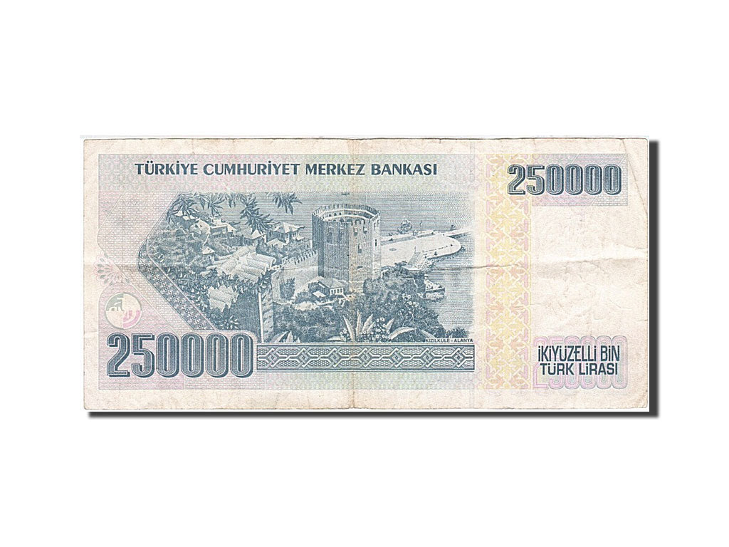 Banknote, Turkey, 250,000 Lira, 1984-1997, 1992, KM:207, EF(40-45)